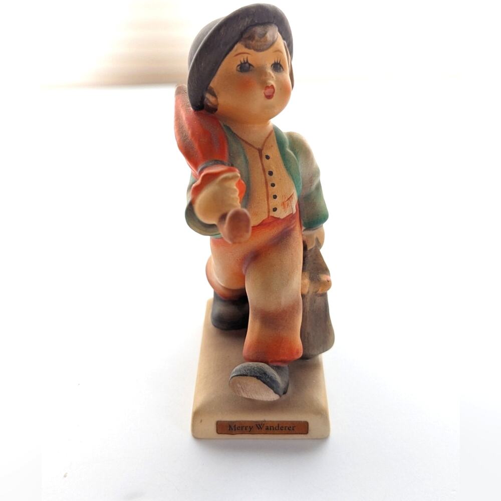 Vintage Goebel Hummel Merry Wanderer Boy With Umbrella Porcelain Figurine 11 2/0